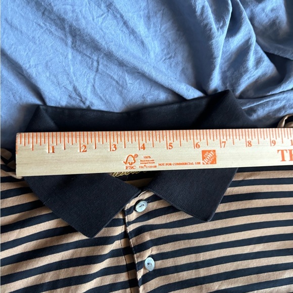 Ben Hogan Men’s XL Shortsleeve Gold/black Striped Polo Causal Button Down NWOT - Picture 10 of 12